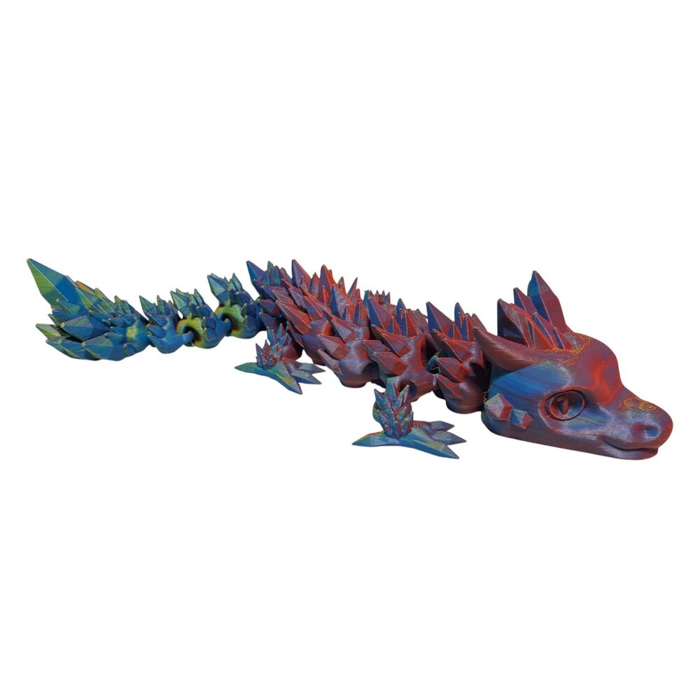 3D Printed - 8" Baby Crystal Dragon - Neon - #3408-96